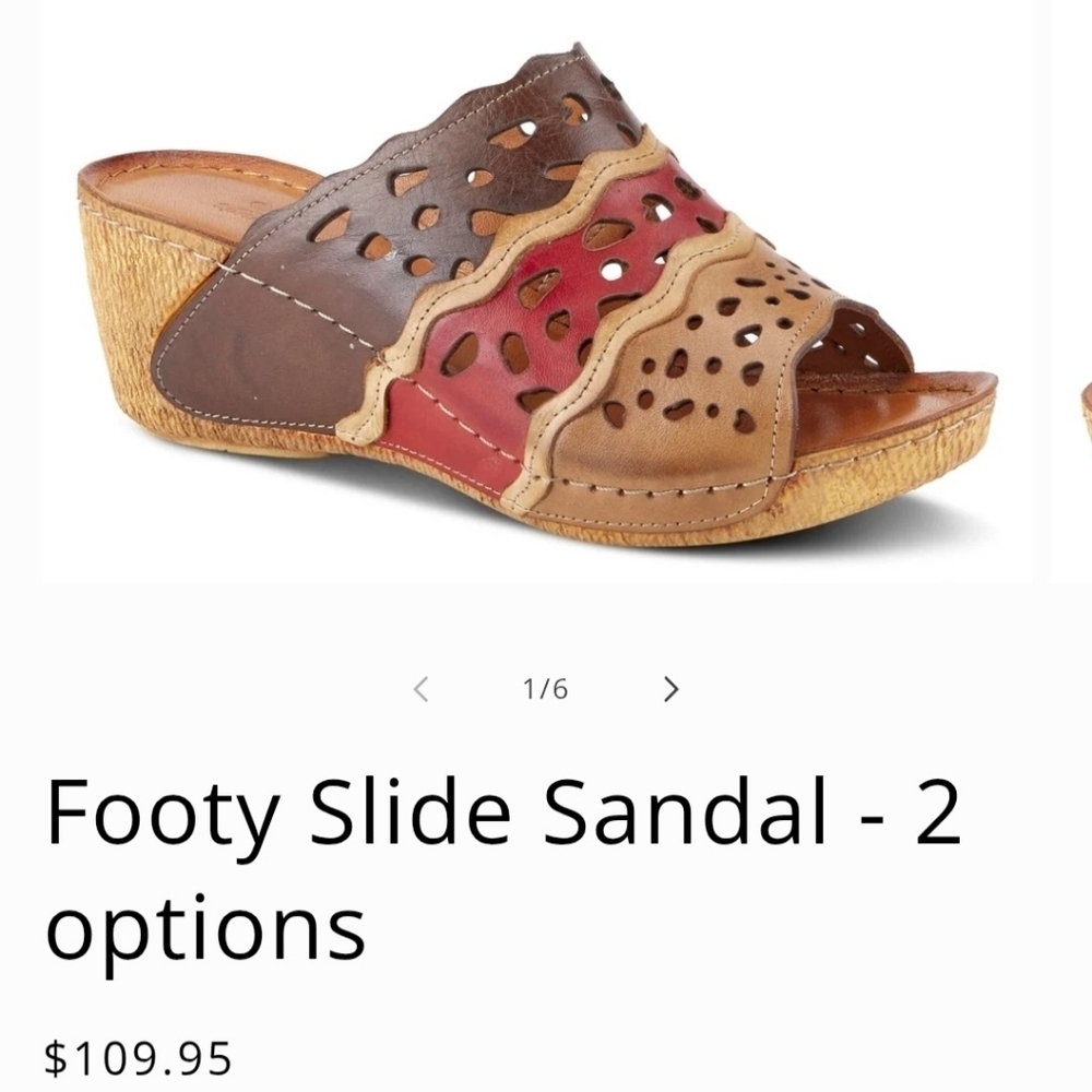 Spring Step Footy Slide Multicolor Wedge Sandals 36. US 5.5-6 New summer